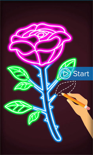 glow draw flower