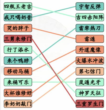 《汉字找茬王》火影动漫空耳连线通关攻略